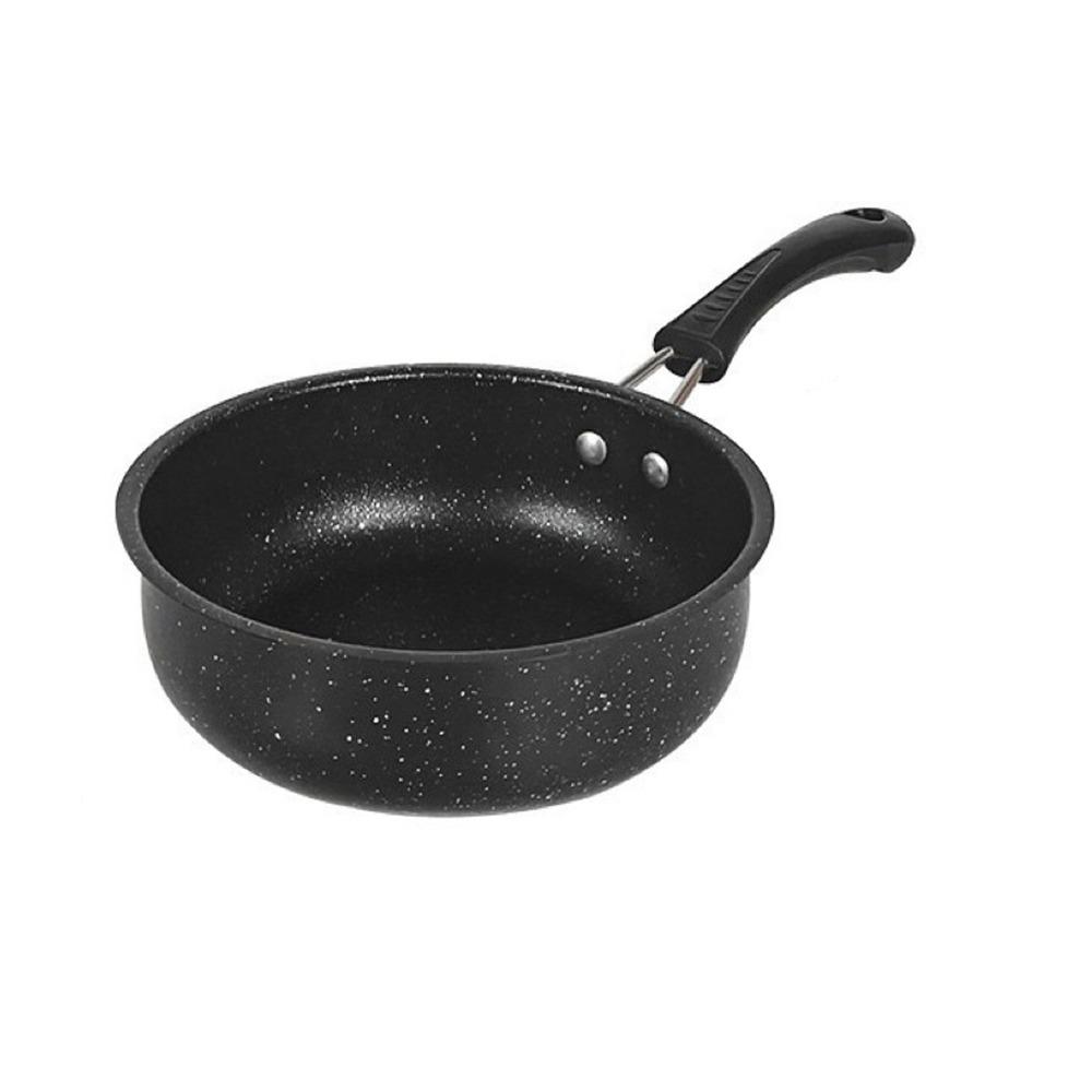 

Міні сковорода для рівномірного нагрівання Чорно-біла сковорода для омлету Міцний кухонний інструмент Для газової плити 19cm чорний