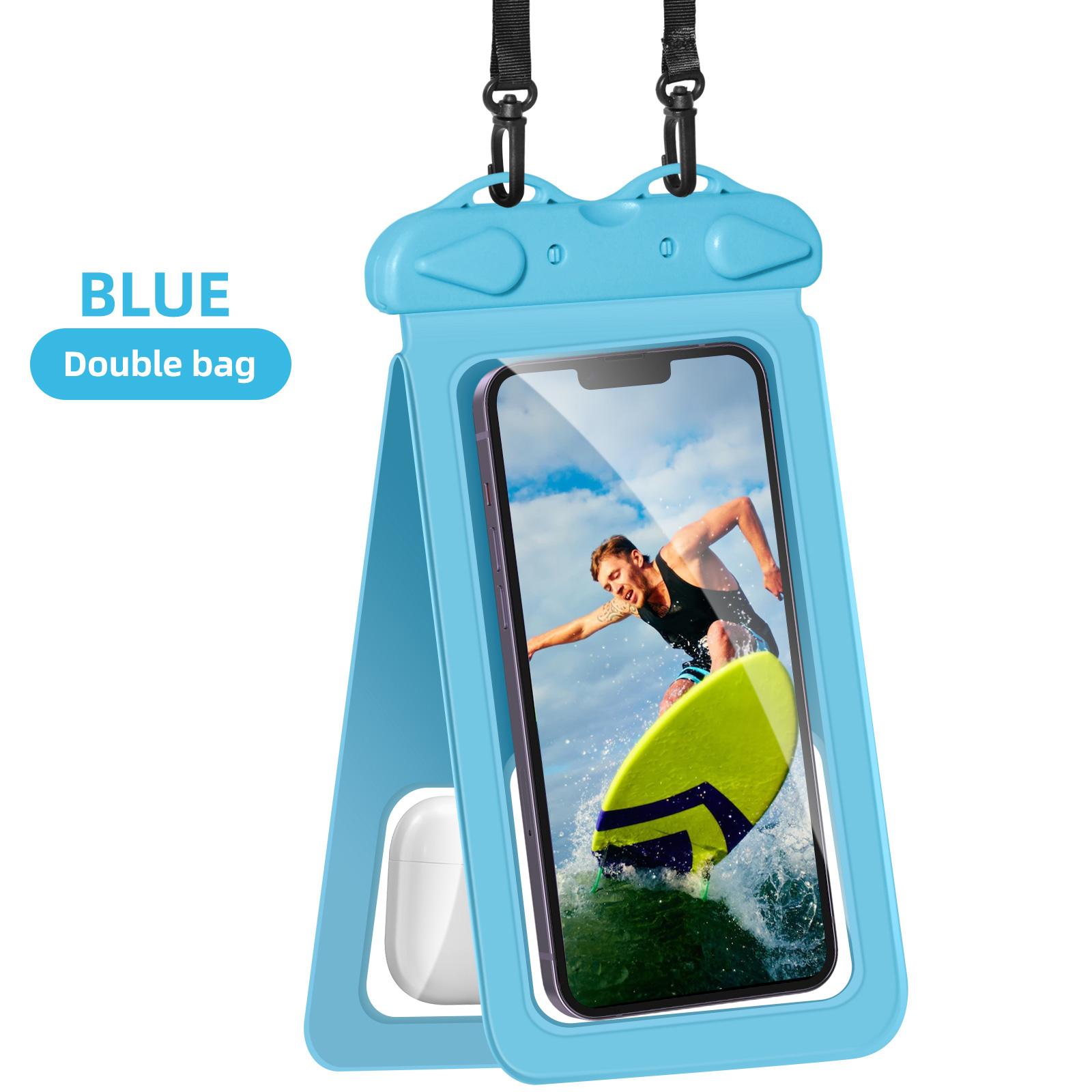 

Водонепроницаемая двойная сумка Fonken с двойным крючком, сухая сумка для плавания, водонепроницаемая сумка для подводного плавания IPX8, чехол для телефона