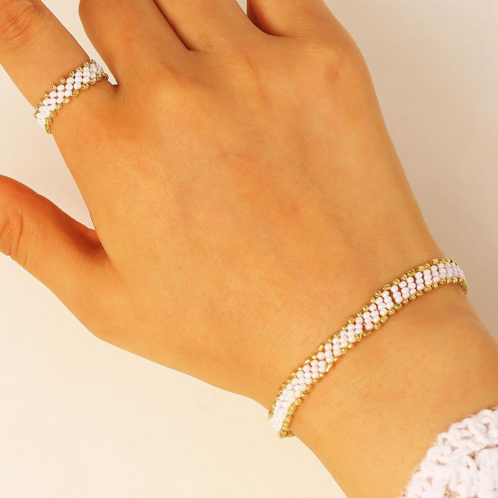 2-teiliges kreatives Metall-Durchbruch-Blatt-Armreif- & Ring-Set für Damen