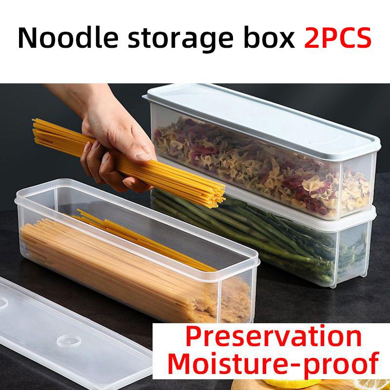 Scatola porta spaghetti rettangolare in plastica scatola per la conservazione degli alimenti da frigorifero con coperchio cucina varie grano cibo spaghetti pendenti scatola sigillata