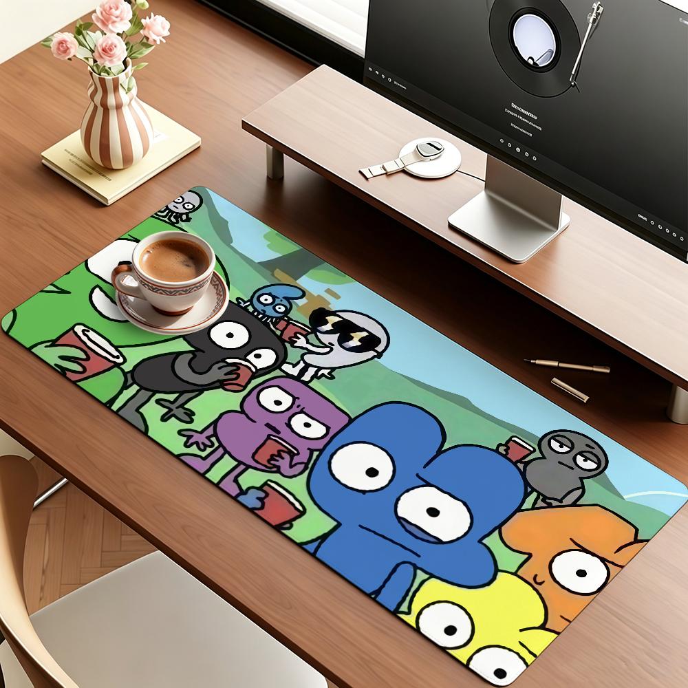 Tappetino per Mouse Carino Cartone Animato B-BFDI Bordo in Gomma Antiscivolo Bloccato Spesso Tappetino da Scrivania per Laptop da Gioco