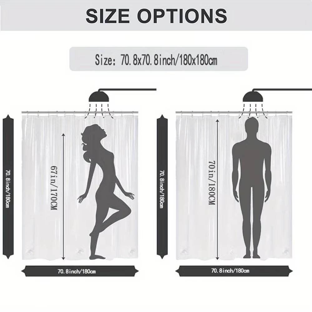 Diverse Style Shower Curtain With Hooks Easy Hang Waterproof Easy Clean For Home Hotel Apartment Bathroom