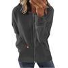 Women's Loose Fit Solid Color Zip Up Hooded Long Sleeve Sweatshirt Casual Pocket Hoodie Top