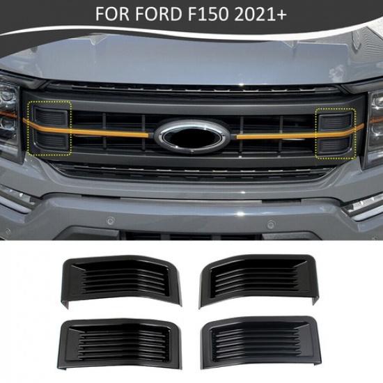 4X Front Grille Side Corner Decor Trim Cover Kit For Ford F150 Tremor -