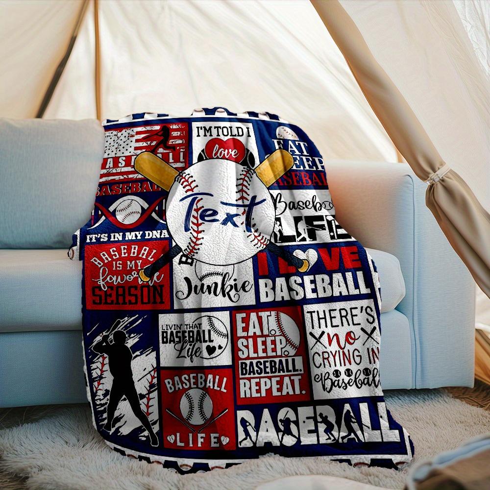 240Gm2 Baseballthemed Custom Outdoor Blanket Comfortable Soft Lightweight Allseason Multipurpose For Travel Camping Picnics Couches Offices Beds