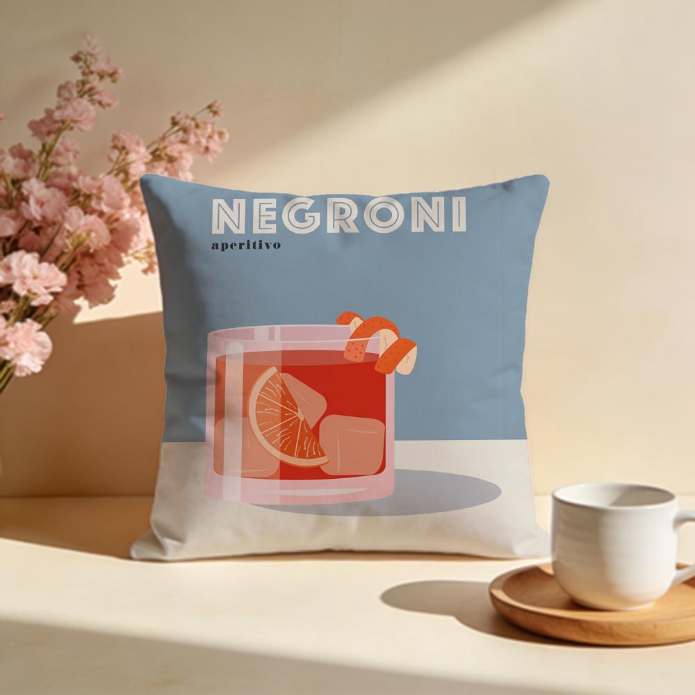 Stylový povlak na polštář Negroni Cocktailful Stylový omyvatelný povlak na polštář Ideální pro dekoraci pohovky, ložnice, auta