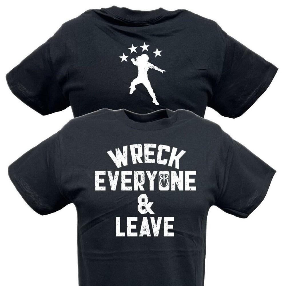 

Roman Reigns Wreck Everyone and Leave Mens Black T-shirt 4XL