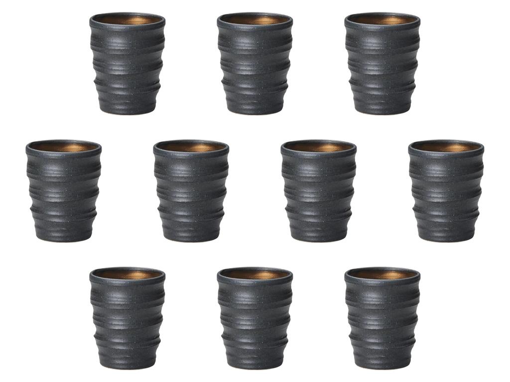 Set of 10 Cups x Shochu Cups by Setomonohonpo Gold-Infused [9 11.2cm (390cc)]
