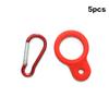 1/5PCS Hook Camping Hiking Tool High Quality Aluminum Sports Kettle Buckle Outdoor Carabiner Water Bottle Holder Rubber Buckles