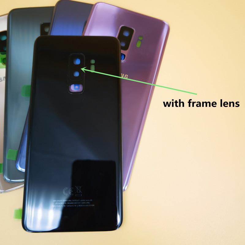 Back Glass Replacement G965 G960 Battery Rear Door   with Camera Lens CE  Sticker For Samsung Galaxy S9 S9+