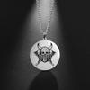 Viking Axe Helmet Pendant Tomahawk Necklace Odin Raven Slavic Amulet Norse Warrior Mythology Stainless Steel Jewelry
