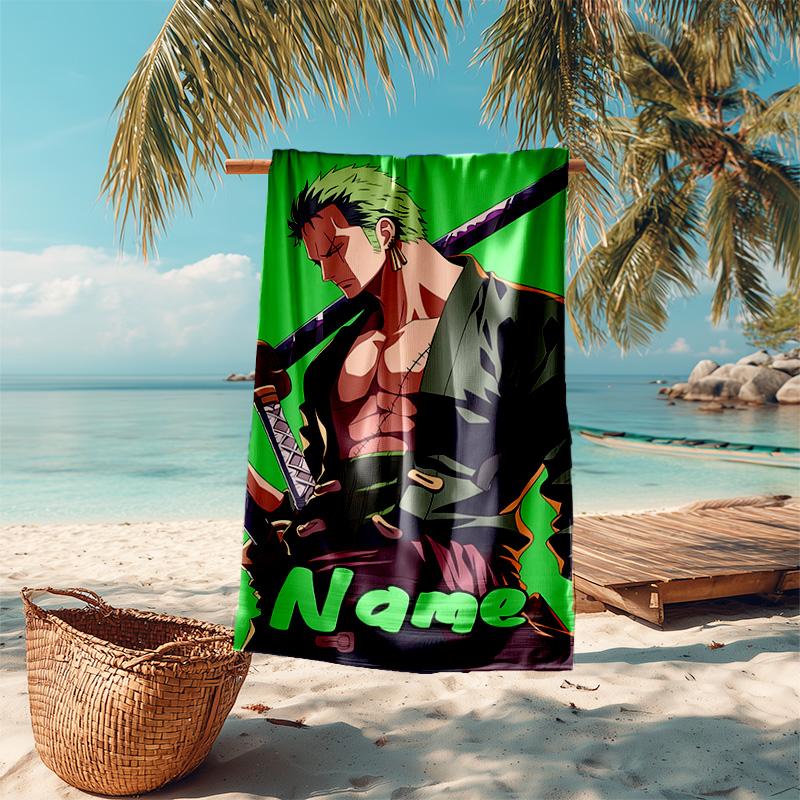 Personalized Customized Proof Beach Towel with Zoro the Pirate King Pattern - Soft, Absorbent,quick-drying,perfect Swimming,camping&bathing