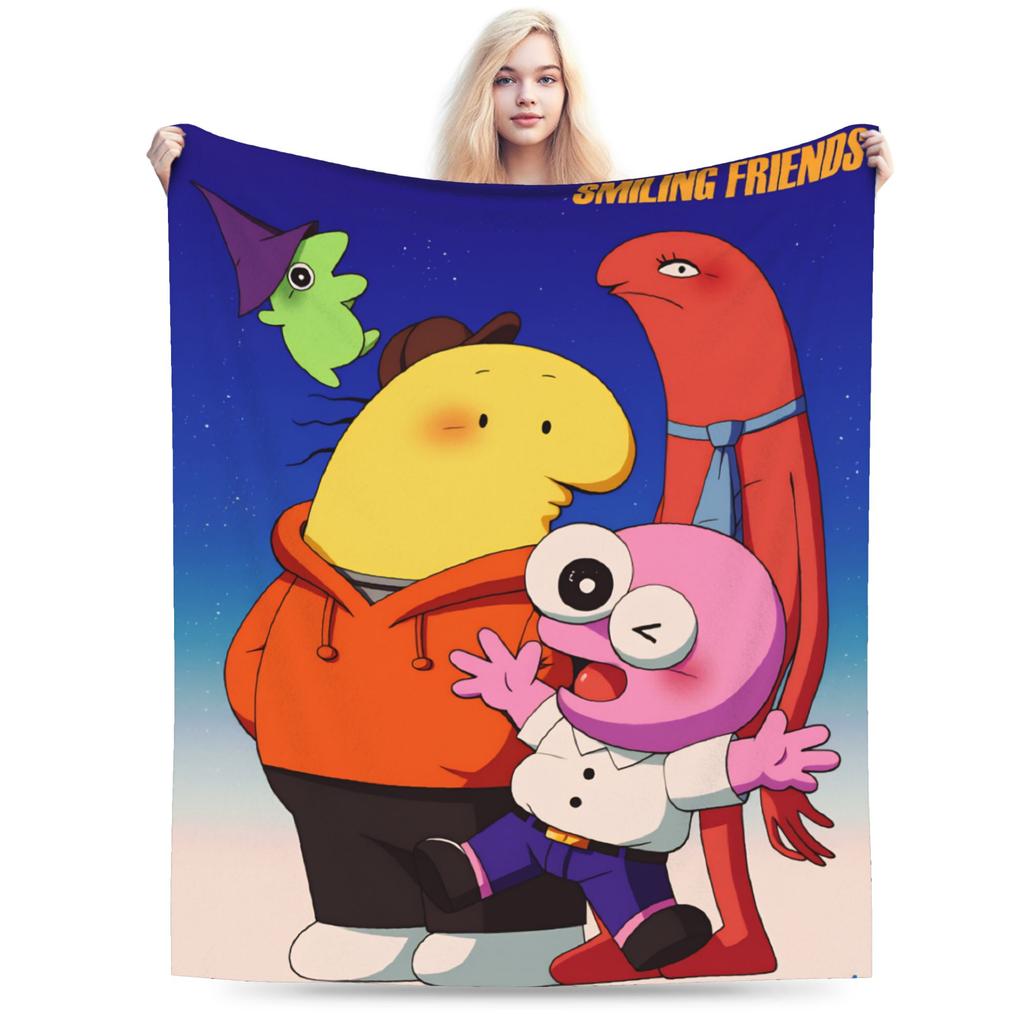 Smiling Friends Pim And Charlie Blanket Quality Super Warm Bedding Throws Winter Kids Adult Couch Chair Sofa Bed Bedspread