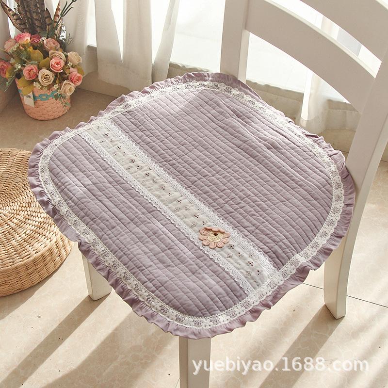 1pcs Polyester Chair Cushions Set - Thin Cotton-Feel Seat Pads for Dining Chairs Home Office - Simple Design with Straps