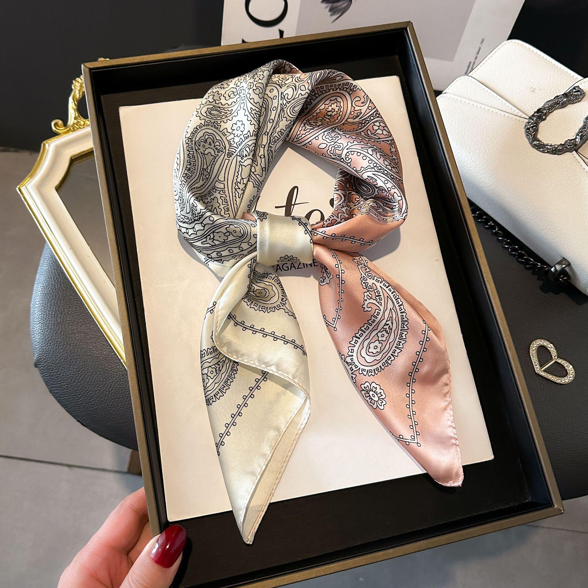 

New Luxury Horse Pattern Silk Square Scarf Women Soft Satin Hairband Neckerchief Office Hijab Headband Foulard Bag Ribbons Gift