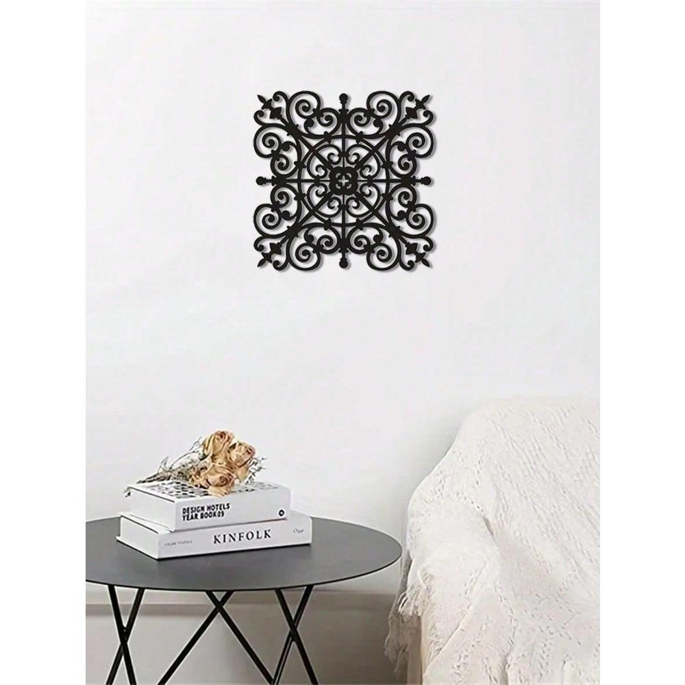 1PC Handmade Iron Wall Art Scrollwork Decorative Hanging Plaque for Living Room Home Office Farmhouse Style Metal Wall Decor