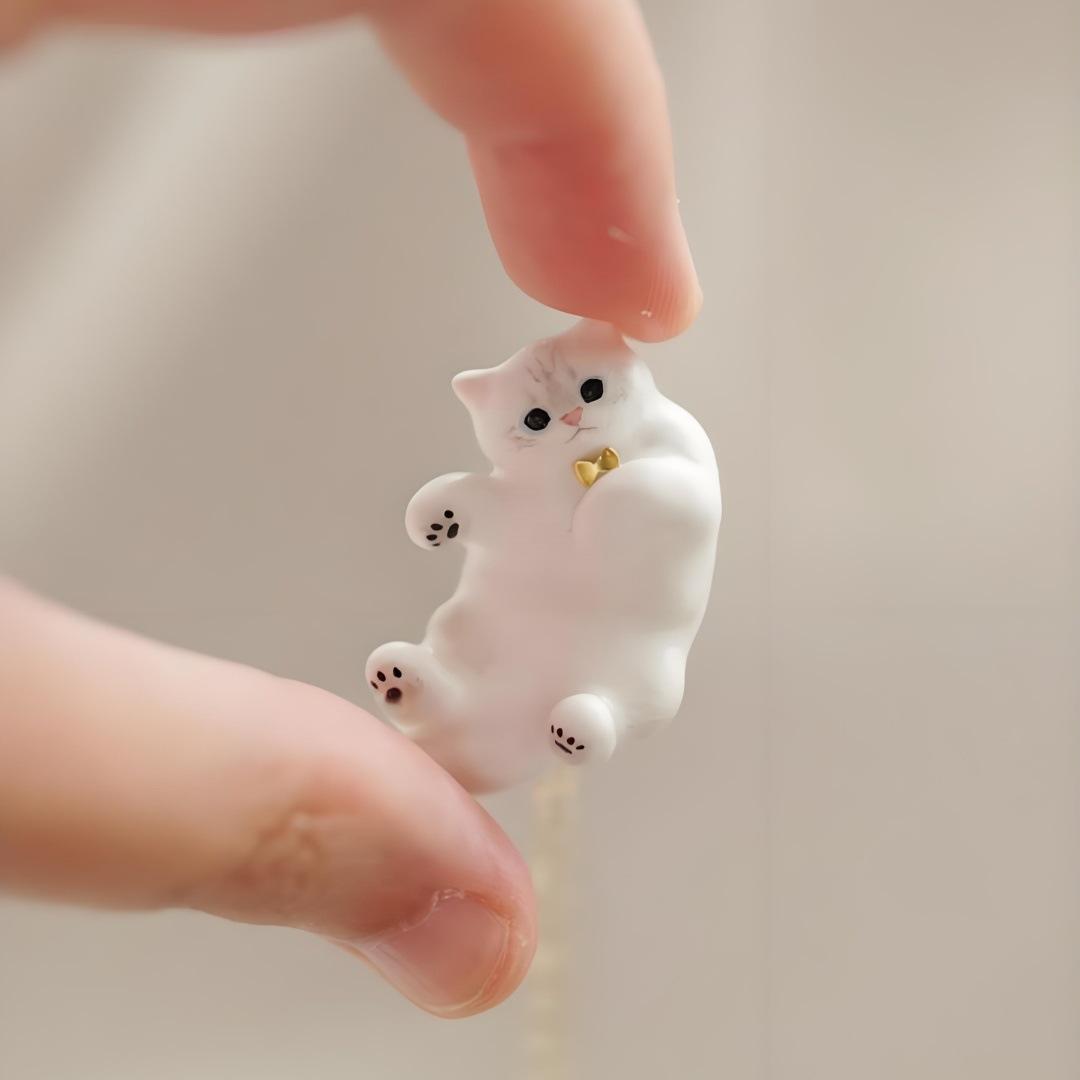 

Cute Three-Dimensional Cat Necklace, Cute Cartoon Lying Flat Cat Painted Smart Cute Pet Neck Chain
