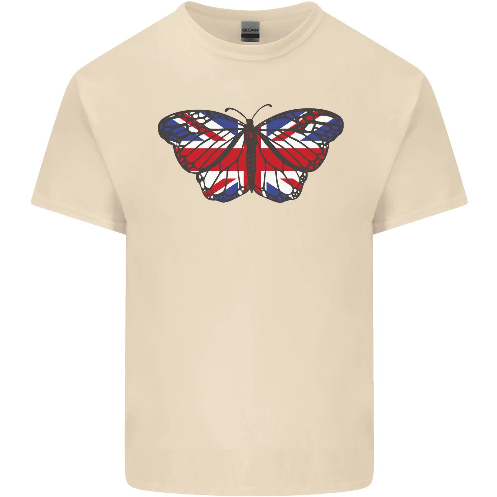 26 Union Jack Butterfly British Britain Flag Mens Cotton T-Shirt Tee Top Unisex T-Shirt XXXL
