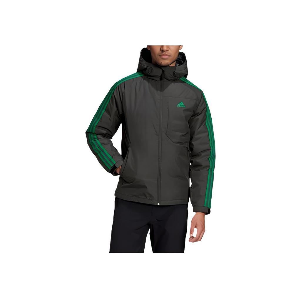 Adidas 3St Daunenjacke mit Kapuze Herren Oberbekleidung Dunkelgrau GF0097