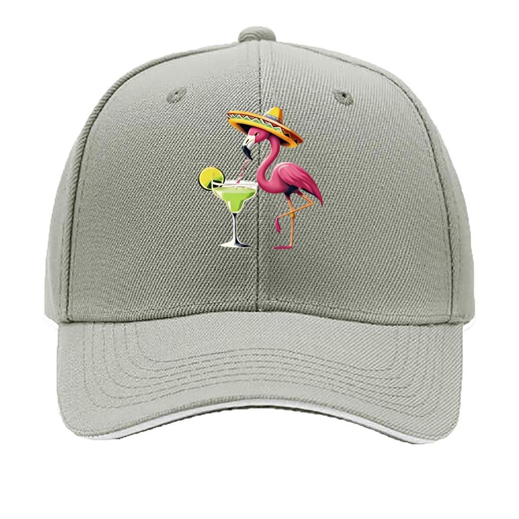MLFO Flamingo Print Retro Adjustable Lightweight Hat Suitable for Shopping Vacation Fishing Fl Sandwich Baseball Cap