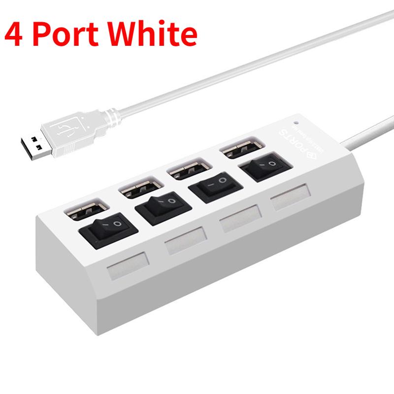 USB 2.0 HUB 4/7 Port Multiple Expander With ON/OFF Switch Multi USB Splitter Hub 4ports 7ports Adapter Computer Accessories