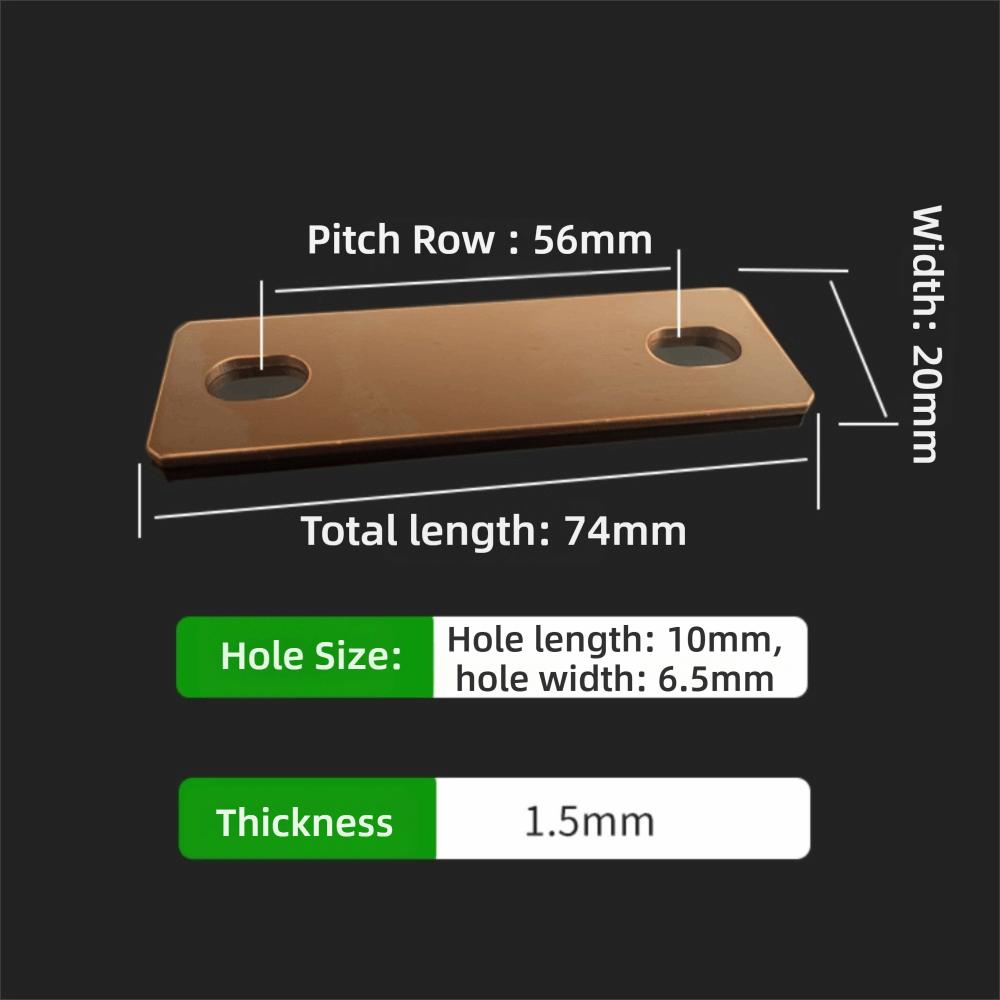 M6 screw holes Bus Bars Connector Flat Red Copper Pickling Busbar Busbar Connector LiFePO4 Cell