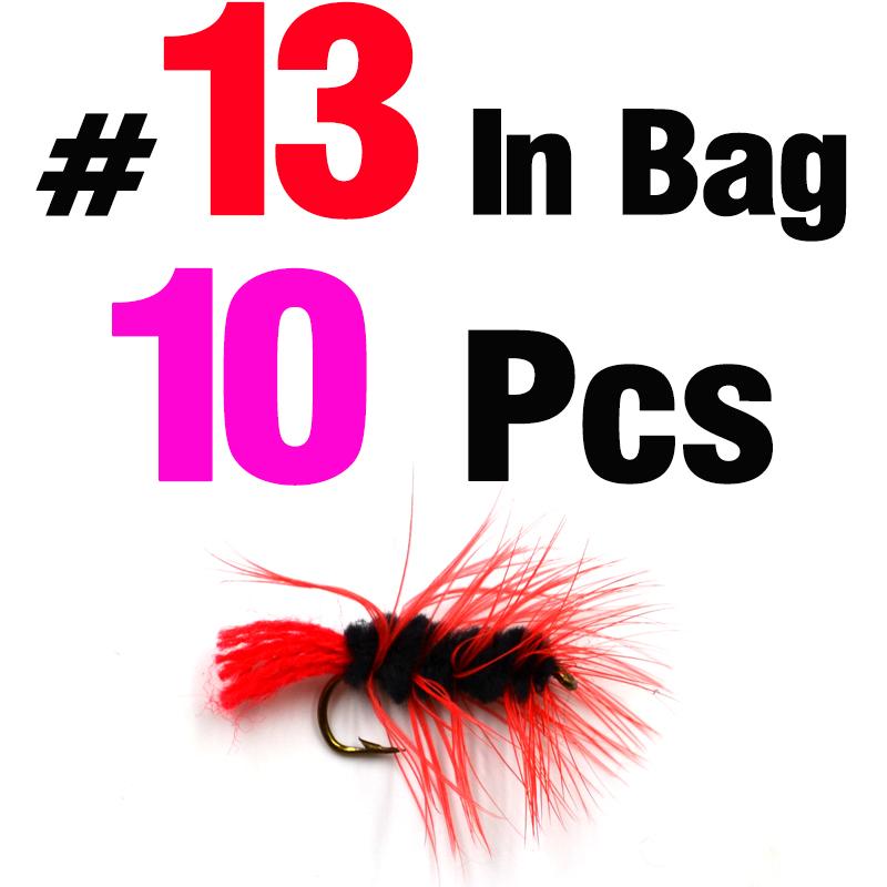 MNFT 10Pcs Various Dry Fly Fishing Lure Trout Salmon Dry Flies Fish Hook Size #6 #10 #12 Nymph Mosquito Lures Fishing Tackle