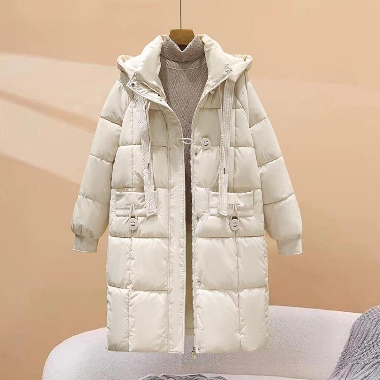 Women's Loose Winter Hooded Down Cotton Coat Mid Length Thickened Slim Jacket