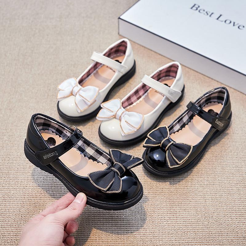 Children's Princess Shoes Spring and Autumn Fashion New Girls' Shoes Little Girls' Black Flats Soft Sole Spring Baby Shoes