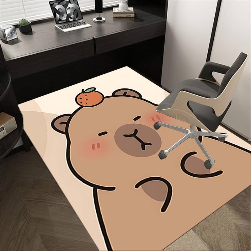 

1PC Capibala Non-Slip Floor Carpet Compatible for Office&Living Room&Bedroom&Dining room - Flat-Weave Machine-W245 60cm by 90cm