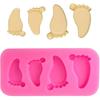Rainmae 6Pcs Cute Baby Silicone Fondant Cake Mold Baby Birthday Party Kitchen Baking Mold Cake Decorating Moulds Modeling Tools Baby Shower Gender