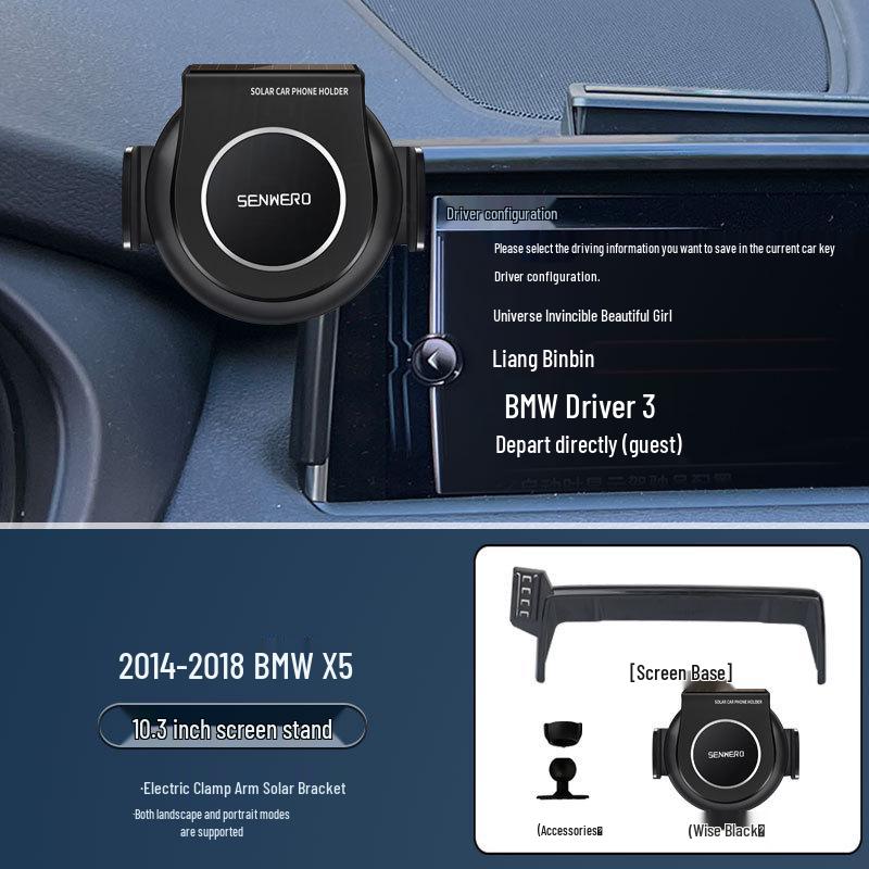 Soporte de teléfono con carga inalámbrica para BMW X5 (2014-2023) con Navegación de Modelo de Pantalla.
