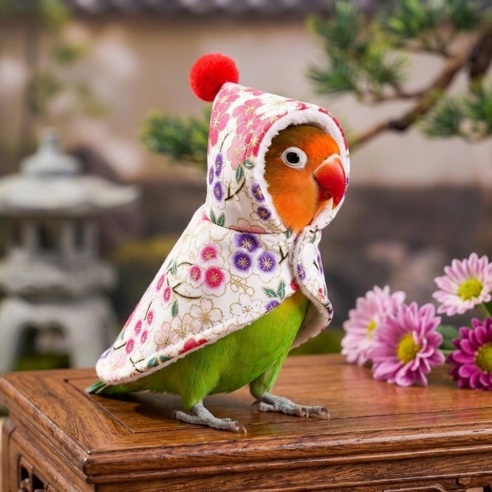 Warm Cockatiel Outing Coat Breathable Parrot Cape Cloak Winter Parrot Cloak Tiger Skin Parrot