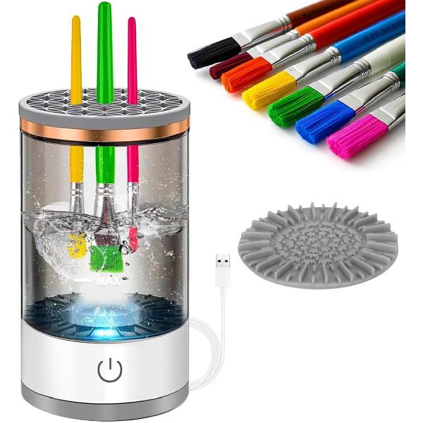 Electric Paint Brush Cleaner Machine,Easy Premium paintbrush Cleaner Professional Automatic Spinning Water Color Brush Cleaning Tool Cleanser