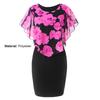 Vestido ajustado de talla grande para mujer, con estampado floral, chal, cómodo, largo hasta la rodilla, temperamento, vestido de medio cuerpo para salir