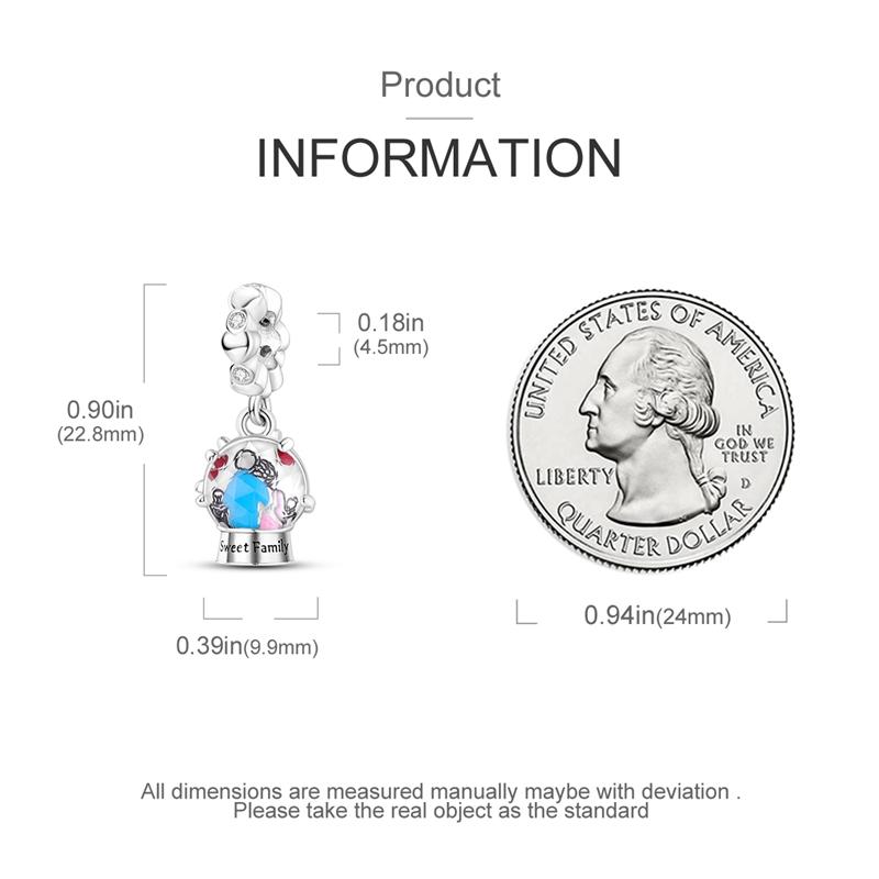 Original Charms Copper Dreamy Crystal Ball Couple Pendants Fit Charms Plata Bracelets For Women Jewelry Making Diy Gifts