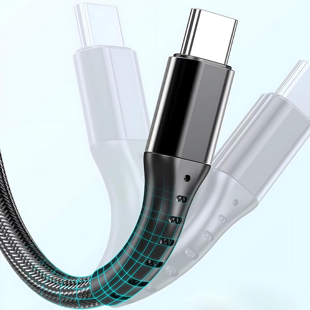 3 In 1 5A USB Fast Charging Cable Type C Micro IOS Multi Charger Cable for iPhone Huawei Xiaomi Samsung Nylon Braided Cord