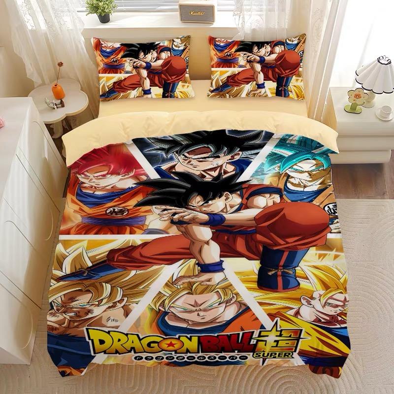 Bandai Print Dragon Ball Bedding Set Duvet Cover Pillowcase Anime Cartoon Twin Full Queen Bed Comforter Cover Boys Bedroom Gifts