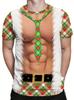 Summer Fashionable Casual Large Loose Creative Fun Muscle Christmas 3D Printed Men's T-shirt Comfortable Breathable Short Sleeved Round Neck T-shirt