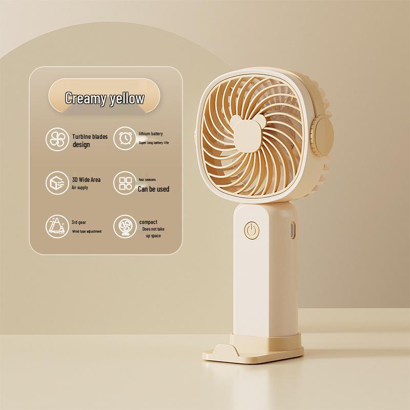 Portable USB Rechargeable Neck-Hanging Foldable Mini Handheld Fan with High-Speed Turbine