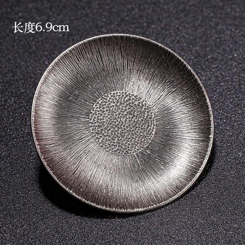 Japanese Bronze Cup Pad, Alloy Cup Holder, Tea Dish Coaster, Antique Zen Style, Heat Insulation Pad, Kung Fu Tea Ceremony Access