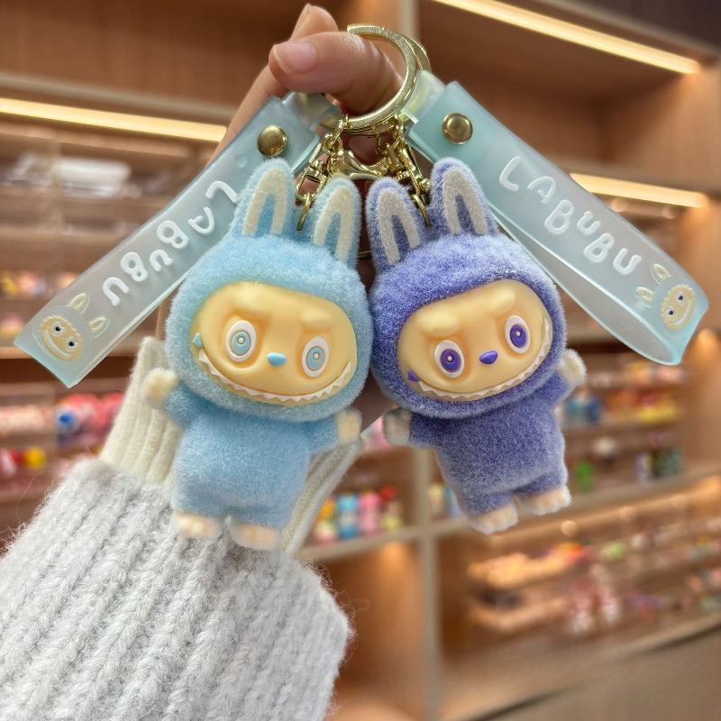 Oversized Flocking Keychain Pendant Doll Key Chain Ring Bag