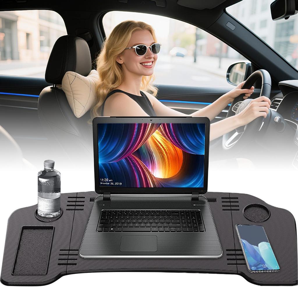 Car Trays For Eating Non-Slip Automotive Laptop Desk Car Steering Wheel Desk Tray For Truck Vehicle Sedan Road Trip Camping