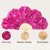 Folding Fan Waterproof 3-layer Petals Bamboo Handle Handheld Chinese Yangge Dance Fan Performance Prop for Performance