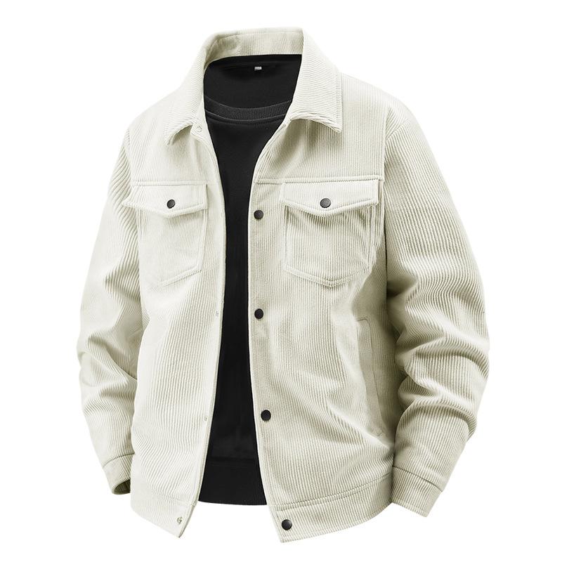 Spring and Autumn Jacket New Corduroy Japanese Retro Casual Joker Fashion Lapel Jacket.