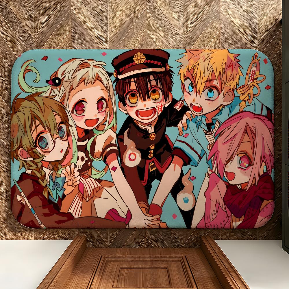 Anime Toilet-Bound H-Hanako-kun Floor Mat Soft Flannel Floor Mat Suitable for Entryways, Living Rooms, Bedrooms, and Bathrooms
