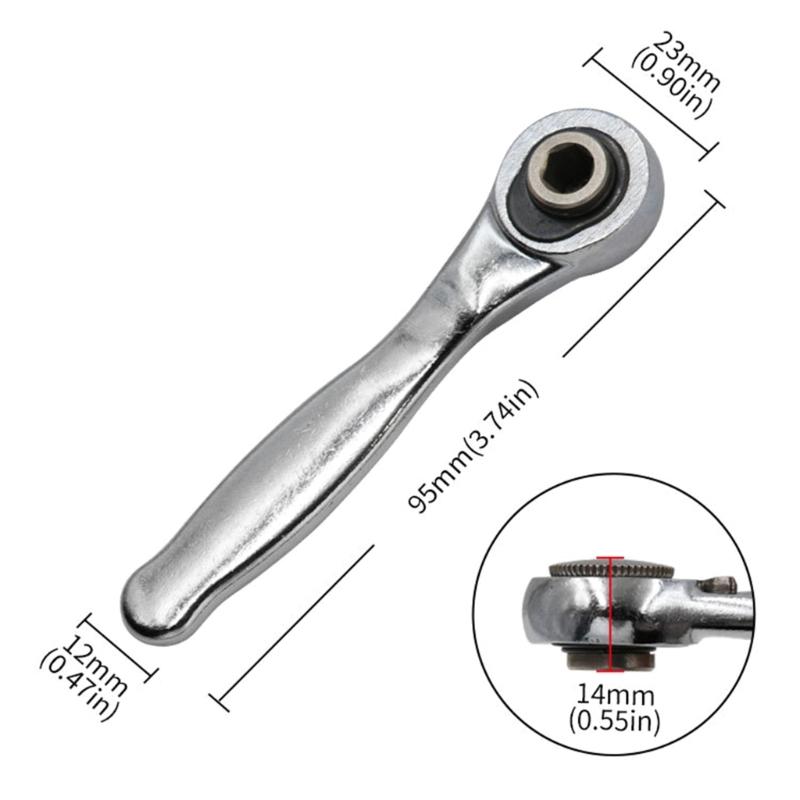 72 Teeth Mini 1/4 Inch Spanner Single-Ended Torque Ratchet Wrench Spanner Portable Repair Tools For Vehicle Bicycles