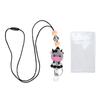 Badge Holder with Lanyard Cartoon Beaded Design Adjustable Nylon Cord Bus Card Holder for Office Sch