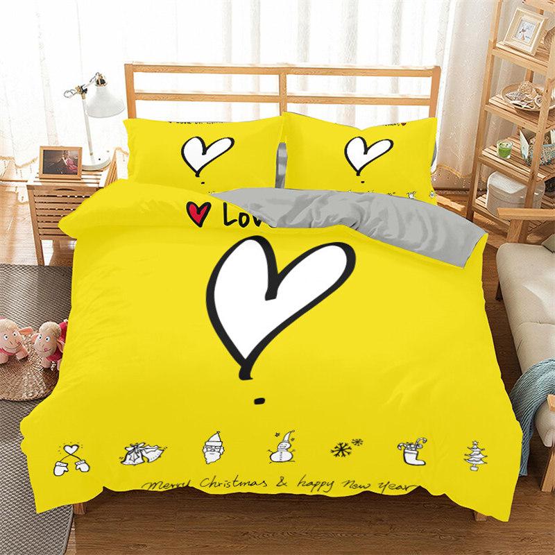 3D Love Heart Duvet Cover Microfiber Romantic Love Affection Theme Bedding Set King Full For Kids Teen Valentines Day Room Decor