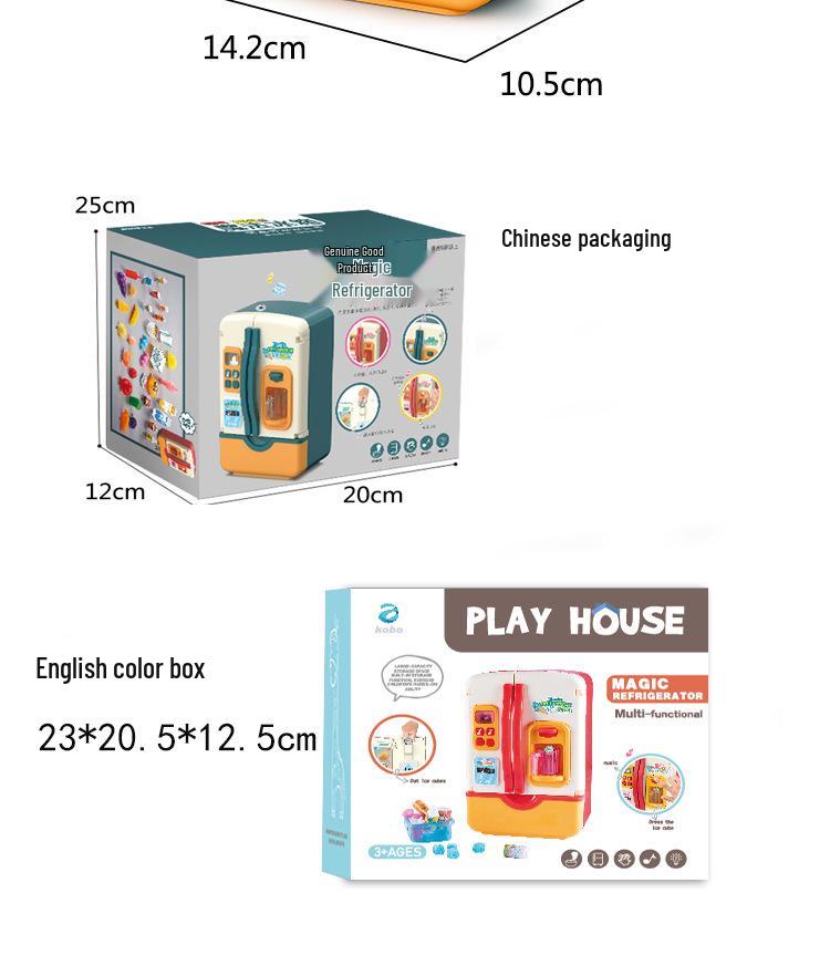 Elektrisches Wassersprüh-Spielhaus Spielzeug Kühlschrank für Kinder - Interaktives Geschenk für Eltern und Kinder
